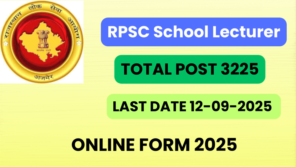 RPSC School Lecturer Recruitment 2025