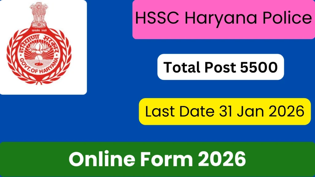 HSSC Haryana Police Recruitment 2026