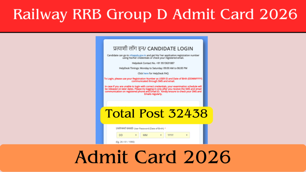 Railway RRB Group D Admit Card 2026