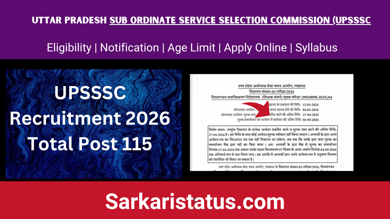 UPSSSC Recruitment 2026